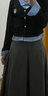 JIOESC學(xué)院風(fēng)女假兩件針織衫POLO領(lǐng)長(cháng)袖襯衫上衣內搭春季韓系穿搭女裝 黑色 學(xué)院風(fēng)假兩件上衣 L 建議90-130 曬單實(shí)拍圖
