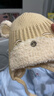 貝肽斯嬰兒帽子秋冬季男童防風(fēng)保暖針織帽兒童護耳毛線(xiàn)帽 五彩小熊-砂礫色 【單帽】建議3-18個(gè)月(帽圍40-44cm) 曬單實(shí)拍圖