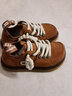 OETZI冰人奧茲 男士休閑鞋小眾潮鞋厚底鞋煙膠軟底丑萌鞋情侶 棕色T23340901 37 曬單實(shí)拍圖