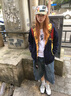 索菲堡美式復古格子開(kāi)衫連帽外套女早秋新款寬松慵懶風(fēng)寬松拉鏈外套上衣 深藍色 M 曬單實(shí)拍圖