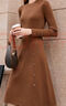 百圖betu女裝秋冬新款連衣裙美拉德收腰A擺毛織連衣裙女2310T96 咖啡色 L 曬單實(shí)拍圖