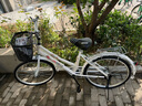美昱城市自行車男女通勤車代步學(xué)生成人上下班單車 防捷-豪華版鉆石白 24寸充氣胎 曬單實拍圖