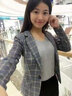羅蒙（ROMON）輕奢女裝小西裝外套女2022年新款春秋韓版休閑百搭修身格子西服女 單件杏格西裝 M 曬單實(shí)拍圖