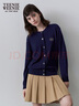 Teenie Weenie小熊女裝春季輕薄氣質(zhì)修身毛針織開(kāi)衫短款基礎款外套 藏青色 S (160) 曬單實(shí)拍圖