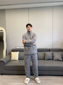 CA BRIDA輕奢品牌男士睡衣男冬季三層加厚加絨珊瑚絨夾棉襖可外穿家居服 Y23511迪灰 L 【建議120-140斤】 x 3層 曬單實(shí)拍圖