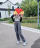 歌詩慧工裝褲女夏季沖峰戶外小個子薄款速干褲子女時尚美式高街褲登山褲 灰色高街工裝褲 L 【建議約106-117斤】 曬單實拍圖