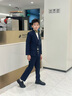 DOMIAMIAKIDS新中式男童西裝套裝兒童西服國潮風男寶主持生日宴禮服演出服 藏青色刺繡西裝5件套 150 （身高140-150）［體重66-75斤］ 曬單實拍圖