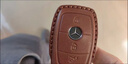 索飾輕奢奔馳鑰匙套適用e級E300L/C260L/C180 GLC300gls真皮汽車(chē)包殼 A款3鍵【咖啡】 曬單實(shí)拍圖