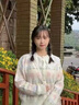 施洛瀾2025秋季新款韓版蕾絲花邊娃娃領(lǐng)上衣女減齡繡花毛衣開衫外套7089 米白 均碼 建議85-140斤 曬單實(shí)拍圖