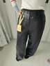 ELLE摩登高級感pu皮休閑褲女2025秋季新款顯瘦通勤時(shí)髦皮褲闊腿褲 黑色 XL 曬單實(shí)拍圖