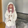 DXOT蝴蝶結白色加厚服女冬季新款甜美寬松學(xué)院風(fēng)加厚棉服外套小個(gè)子潮 米白色 M 曬單實(shí)拍圖