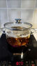 識恩透明加熱煮紅酒鍋加厚茶壺耐熱帶蓋雙耳電陶爐家用泡面煲湯玻璃鍋 19.8cm 【小號】耐熱玻璃鍋 1.L 曬單實(shí)拍圖