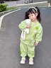 G.duck小黃鴨兒童套裝春季甜美一周歲女寶寶洋氣韓系春秋裝女童春秋裝 泡芙三色套裝粉色 100 建議90-100cm1歲半-2歲cm 曬單實(shí)拍圖