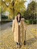 獨(dú)孤伽羅羽絨服女中長(zhǎng)款小個(gè)子過(guò)膝外套大毛領(lǐng)粉色冬季白鴨絨加厚保暖外套 黃色 L 曬單實(shí)拍圖