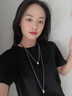 TFY銀色水滴毛衣鏈女高級感輕奢長(cháng)款2025新款鈦鋼項鏈潮疊戴掛脖配飾 【兩件套】水滴鈦鋼項鏈 曬單實(shí)拍圖
