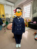 GOKU男童西套裝秋季鋼琴演出主持人西服兒童合唱服高端周歲男寶寶禮服 藍西裝+馬甲+褲子+襯衫領(lǐng)結胸花 120 （建議體重37-43斤） 曬單實(shí)拍圖