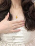 老鳳祥蓮花黃金項(xiàng)鏈女生士足金轉(zhuǎn)運(yùn)珠吊墜七夕情人節(jié)禮物送女友老婆媽媽 黃金吊墜【約0.3g】配銀鏈 曬單實(shí)拍圖