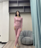 貓人（MiiOW）保暖內(nèi)衣男女秋冬打底衫棉褲套裝秋衣秋褲莫代爾毛衫無痕純棉恒溫 HY-MOU424415女套裝-豆沙紅 L 曬單實拍圖