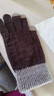 針織觸屏手套女士秋冬季保暖防滑加絨手套加厚韓版男女通毛線(xiàn)手套 深咖-羊駝絨全指 15歲至成人 曬單實(shí)拍圖