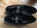 柯盾（KEDUN）男鞋春季新款漆皮豆豆鞋男士真皮一腳蹬亮面休閑軟底英倫皮鞋 黑色 41 曬單實(shí)拍圖