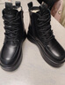 啄木鳥(niǎo)真皮羊毛雪地靴女2025新款冬季加絨加厚棉鞋皮毛一體厚底百搭棉靴 黑色【羊毛大棉】 38 曬單實(shí)拍圖