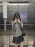 GIOIO毛呢高腰百褶裙女小個(gè)子2025秋冬新款減齡百搭短裙顯瘦a字半身裙 深灰色 M 腰圍68（98-108斤） 曬單實(shí)拍圖