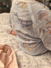 貝肽斯嬰兒睡袋胎脂皮恒溫兒童分腿睡袋嬰幼兒防踢被四季雙層 貝羽藍M 曬單實拍圖