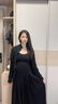 孕尚孕婦裝裙子春秋季小個(gè)子孕媽時(shí)尚托腹A字裙孕中晚期不顯懷半身裙 黑色 XL 曬單實(shí)拍圖