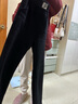 魔之韻高腰寬松微喇叭褲子女士秋冬季新款加絨加厚顯瘦保暖休閑褲子2377 黑色厚羔絨 M （98-110斤左右） 曬單實(shí)拍圖