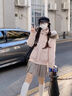 VEGA CHANG【90白鴨絨】羽絨服女2025冬新款貉子毛領(lǐng)工裝連帽外套 柔霧粉 S 曬單實拍圖