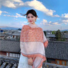 CHANEELR & KARITH披肩女2025年新款春秋防曬紗巾百搭保暖護(hù)脖空調(diào)海邊沙灘棉麻絲巾 溫柔橘粉 寬度：90cm長(zhǎng)度：180cm 曬單實(shí)拍圖