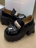 CHERY KALLY【月夜流光】潮牌厚底瑪麗珍鞋2025新款女士粗跟真皮單鞋小皮鞋女 黑色 Black 36 曬單實(shí)拍圖