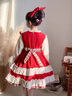 G.DUCKKIDS童裝女童連衣裙春秋兒童裙子中大童秋冬洛麗塔公主裙女孩夏天禮服 紅色+發(fā)夾【春秋款】 110 尺碼4~5歲【100-110cm】cm 曬單實(shí)拍圖
