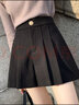 歐貝汐毛呢短褲女春秋冬2025新款小個(gè)子高腰百搭a字闊腿外穿百褶靴褲 黑色 XL 曬單實(shí)拍圖