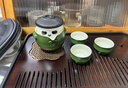 白居室熊貓功夫茶具中式便攜式防燙泡茶壺一壺三杯旅行茶具禮盒裝快客杯 熊貓俠客快客杯-竹綠 一壺3杯 曬單實(shí)拍圖