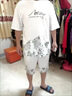 安初夏華夫格夏裝薄款潮流短袖t恤男套裝冰絲休閑運(yùn)動服帥氣衣服男裝 Un01白色兩件套 XL 【120-140斤】 曬單實(shí)拍圖