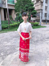 G.DUCKKIDS漢服馬面裙女童套裝中國風(fēng)兒童裝夏季小女孩改良唐裝秋裝古裝裙子 紅色裙+短袖襯衫 160 建議身高150-160年齡12-13 曬單實(shí)拍圖