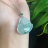 戀聚新款翡翠佛公玉墜奢華冰種笑佛翡翠招財彌勒佛 淺綠佛 曬單實拍圖
