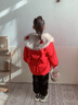 G.duck女童冬季新款加絨仿皮草外套女寶寶保暖外套網(wǎng)紅洋氣帶毛領(lǐng)派克服 紅色【加絨加厚】 120【身高(110-120)cm】 曬單實(shí)拍圖