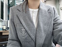 ELAND【100%綿羊毛】衣戀西裝女老錢(qián)風(fēng)翻駁領(lǐng)通勤外套2025冬新款 灰色(15)Grey S 160 曬單實(shí)拍圖