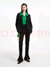 EP雅瑩女裝羊毛通勤職場(chǎng)收腰正裝西裝外套 商場(chǎng)同款1110A 黑色 XL 曬單實(shí)拍圖