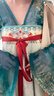 重回漢唐春辰錦原創(chuàng)唐制復原齊胸襦裙套裝披帛漢服女裝 上藍下綠齊胸套裝/現貨 L 165 曬單實拍圖