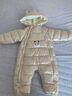 迪士尼冬嬰幼兒連體哈衣新生兒爬服男女寶寶冬季棉服加厚外出抱被套裝 免洗款杏色 70碼(建議0-4個(gè)月) 曬單實(shí)拍圖