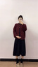 苒琦媽咪孕婦秋裝2025新款套裝時尚外出長袖開衫裙寬松遮肚孕婦裙子兩件套 安哥拉紅外套+黑色連衣裙（套裝） XL 曬單實拍圖