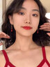 芯奢新中式清冷紅色耳夾女民族國風(fēng)蛇年七夕禮物耳釘無(wú)耳洞耳環(huán)馬面裙 有耳洞耳針 一對 曬單實(shí)拍圖