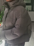 艾萊依陳都靈同款女士羽絨服2025泡芙短款連帽抽繩保暖冬外套 夜鶯灰L 曬單實(shí)拍圖