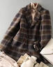 羅蒙（ROMON）西裝外套女2025秋冬新款格紋英倫風(fēng)時(shí)尚洋氣標準通勤毛呢OL小西服 褐色 M 【建議95-105斤以?xún)取?曬單實(shí)拍圖