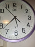 康巴丝（Compas）挂钟电波钟表客厅办公石英钟表挂墙时钟考场第三代智能扫描电波钟 C6891电波钟紫色(35*35CM) 实拍图
