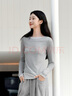森馬（Semir）長(cháng)袖T恤女不對稱(chēng)假兩件2025秋季新款小心機修身拼色衣服百搭 灰色調00322 L 曬單實(shí)拍圖