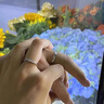 莉卡奎尼情侶鉑金白金戒指鉆戒對戒求婚訂婚情人節(jié)表白生日禮物送女友老婆 輕奢情侶戒指一對活口 曬單實拍圖